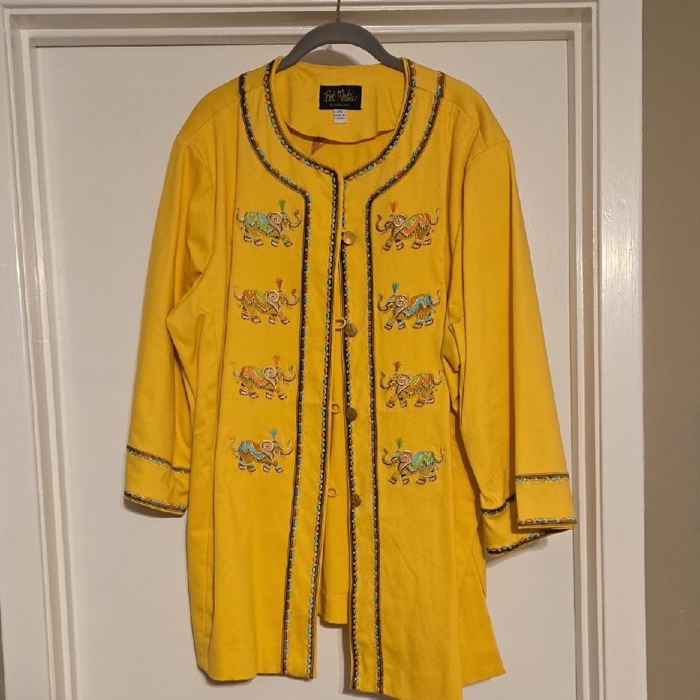 Bob Mackie Yellow Embroidered Jacket